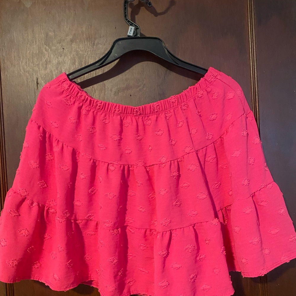 Rainbow Pink Tiered Bubble Mini Skirt